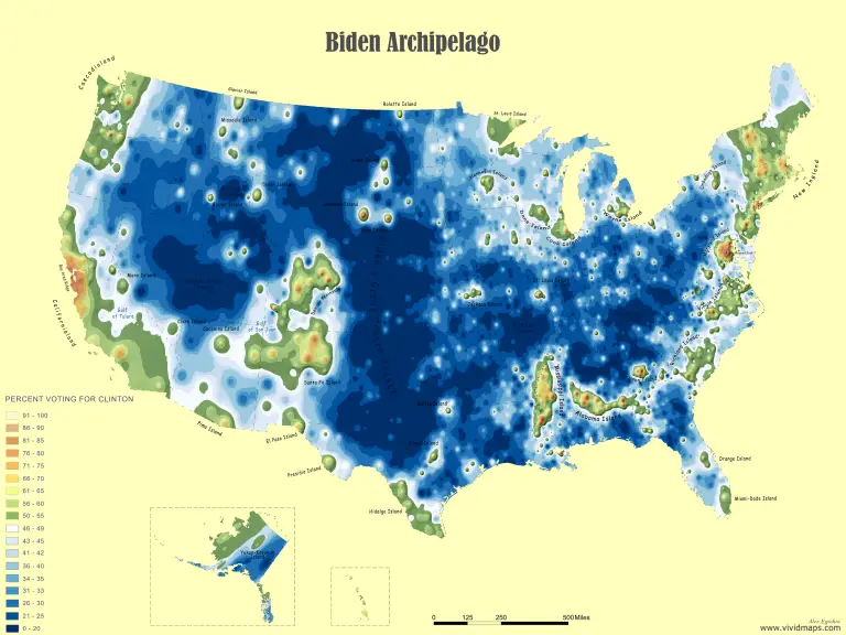 2020 U S Election Mapped Trumpland Vs Biden Archipelago Vivid Maps