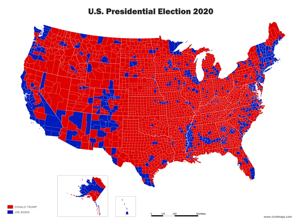 2020 U.S. Election Mapped: TrumpLand vs Biden Archipelago - A Tale of ...