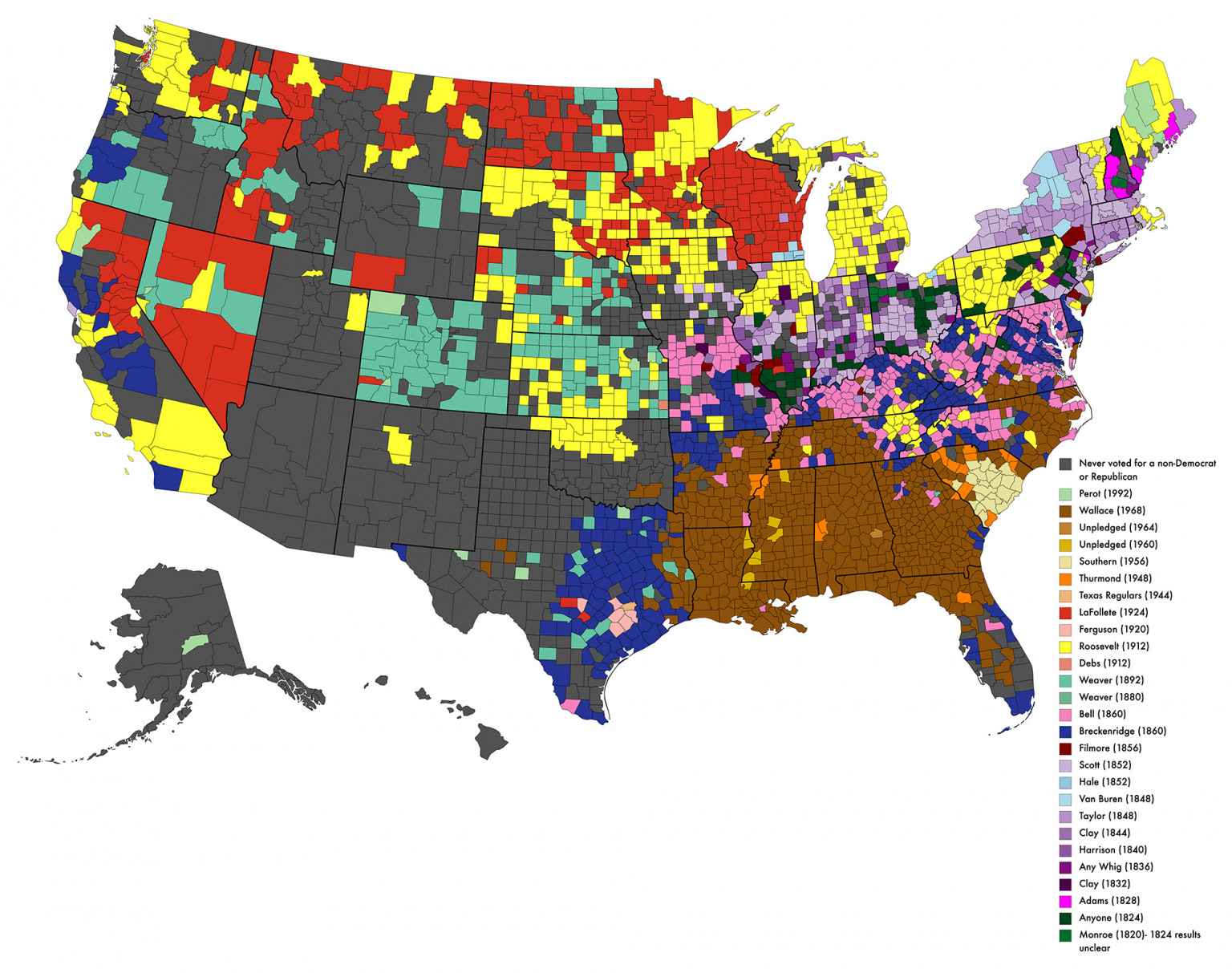 The U.S. Presidential Voting History Mapped - Vivid Maps