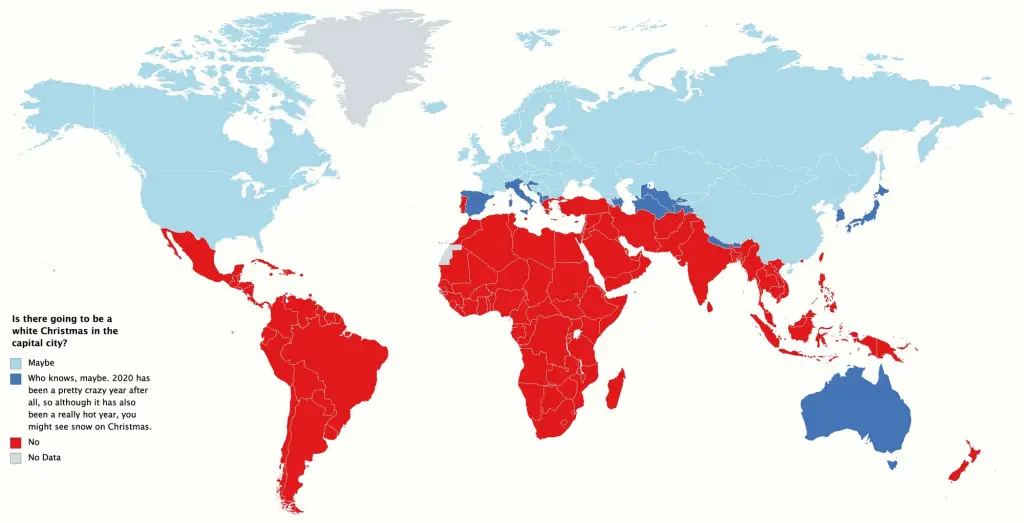 The Historical Probability Of White Christmas - Vivid Maps