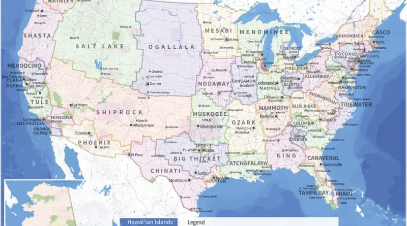 Map of the U.S. redrawn as fifty States with equal population