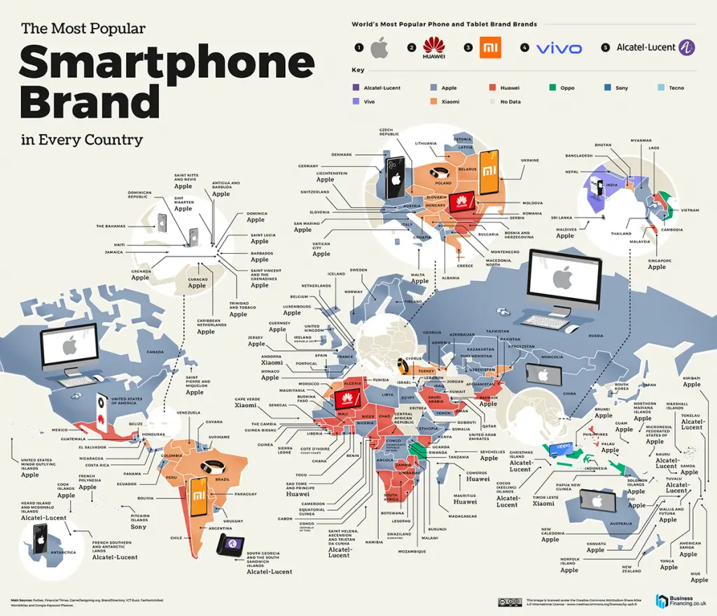 The Most Popular Brand In Every Country Mapped LaptrinhX News