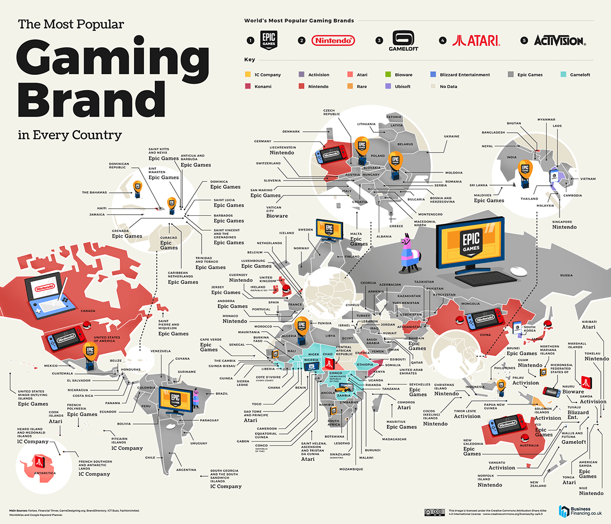 The Most Popular Brand In Every Country, Mapped Vivid Maps