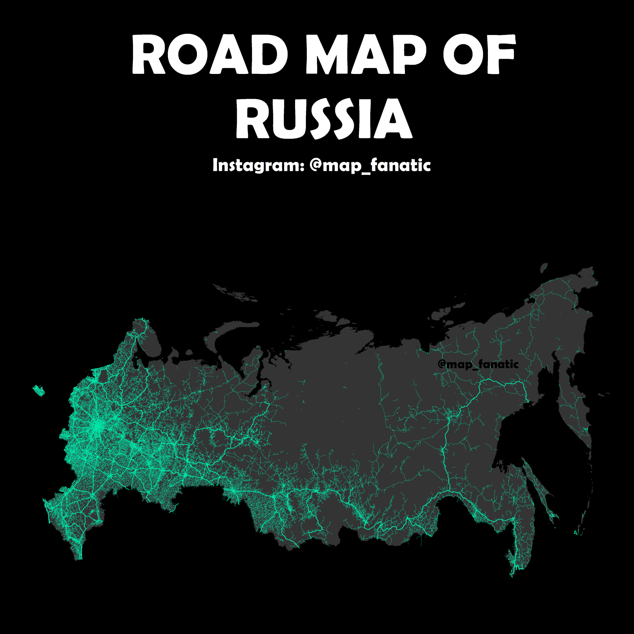 The transport network of Russia mapped Vivid Maps