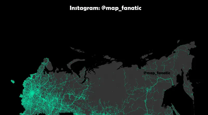 Map of Russian roads