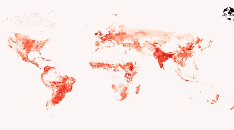 Map of where do the world's 1 billion cows live