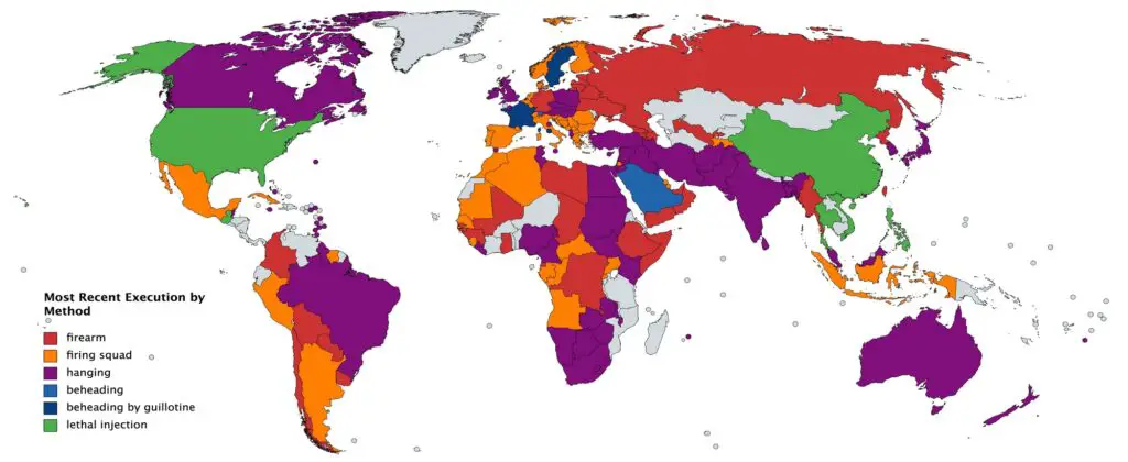 Death penalty legality by country - Vivid Maps