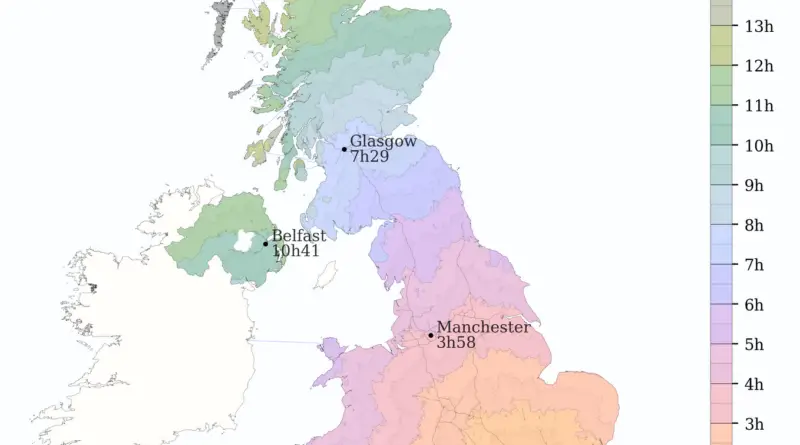 travel time from London