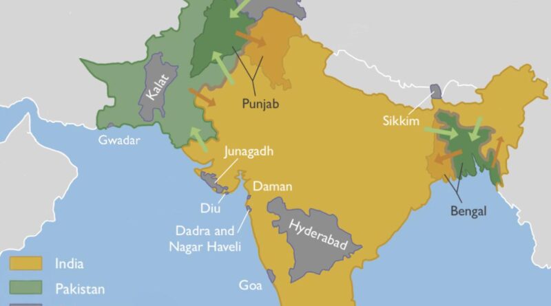 Map of partition of India