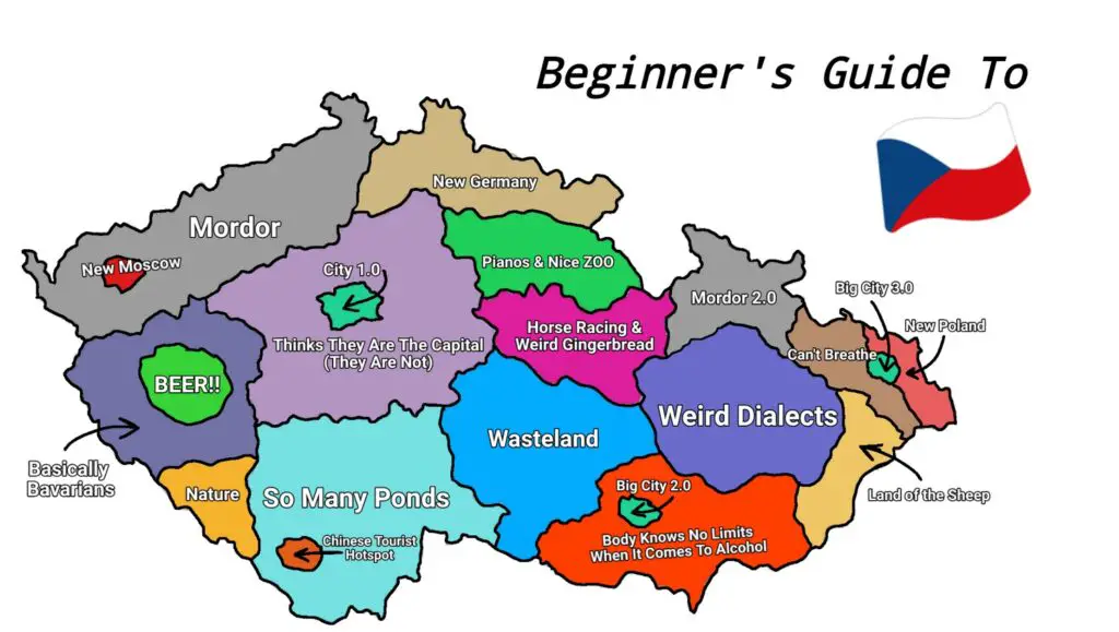 Map of beginner's guide to Czech Republic