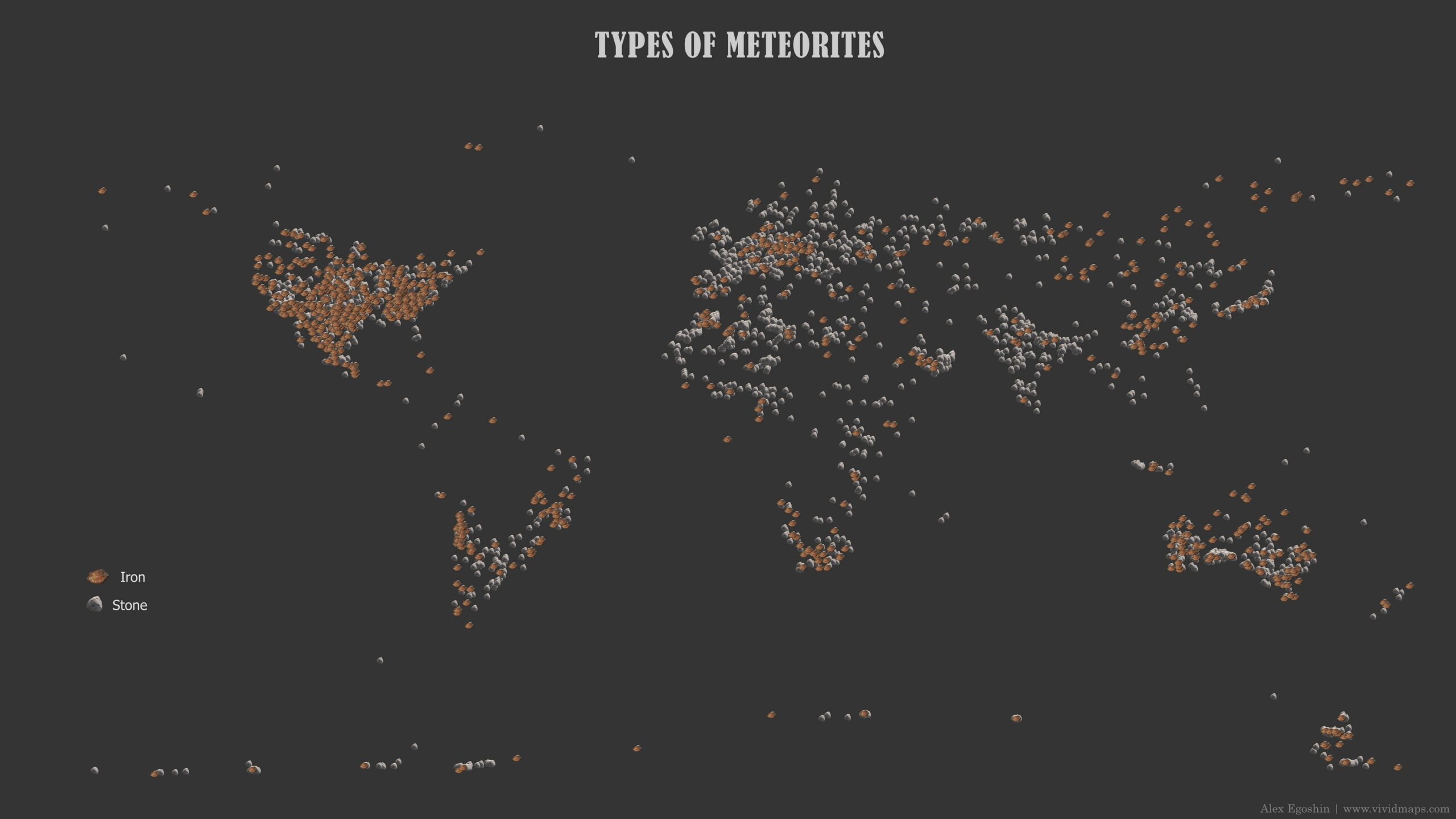 Types of meteorites mapped