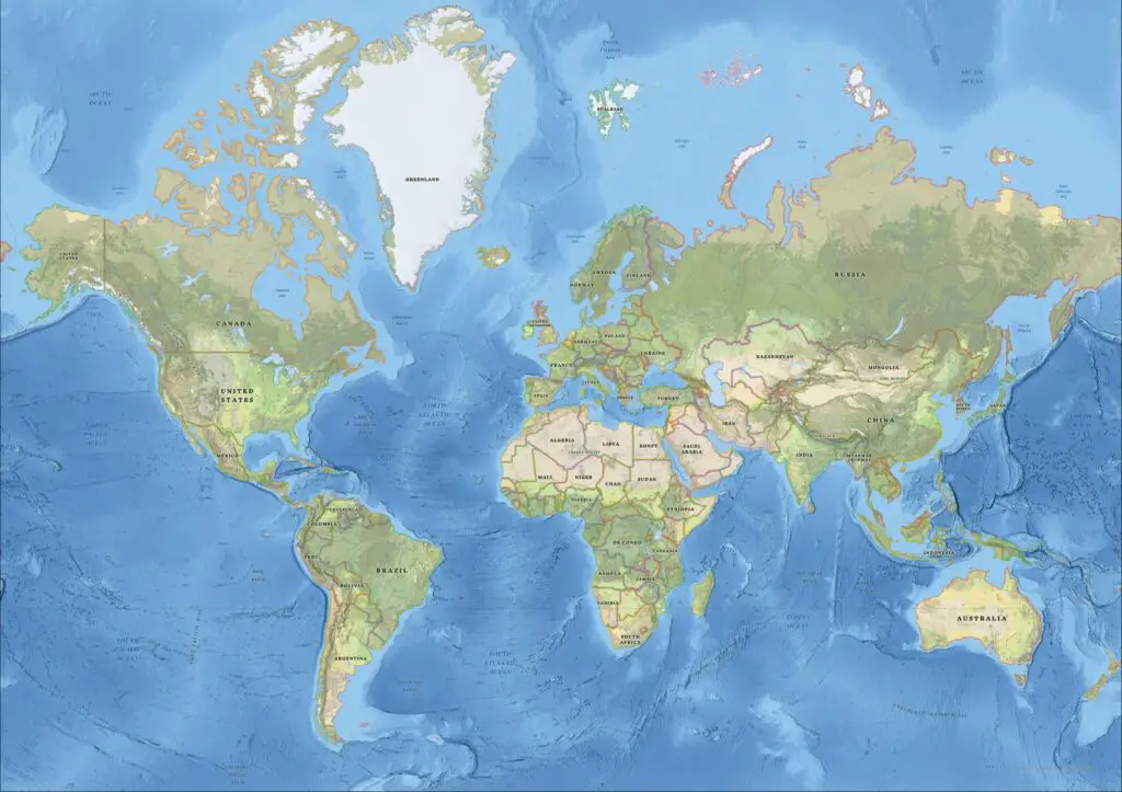 physical world map