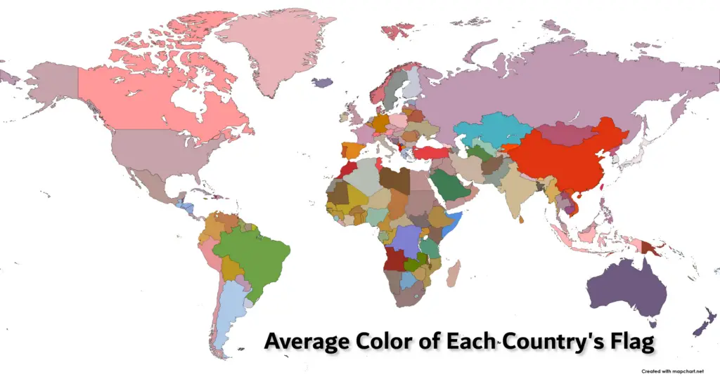 Map of average color of each country's flag