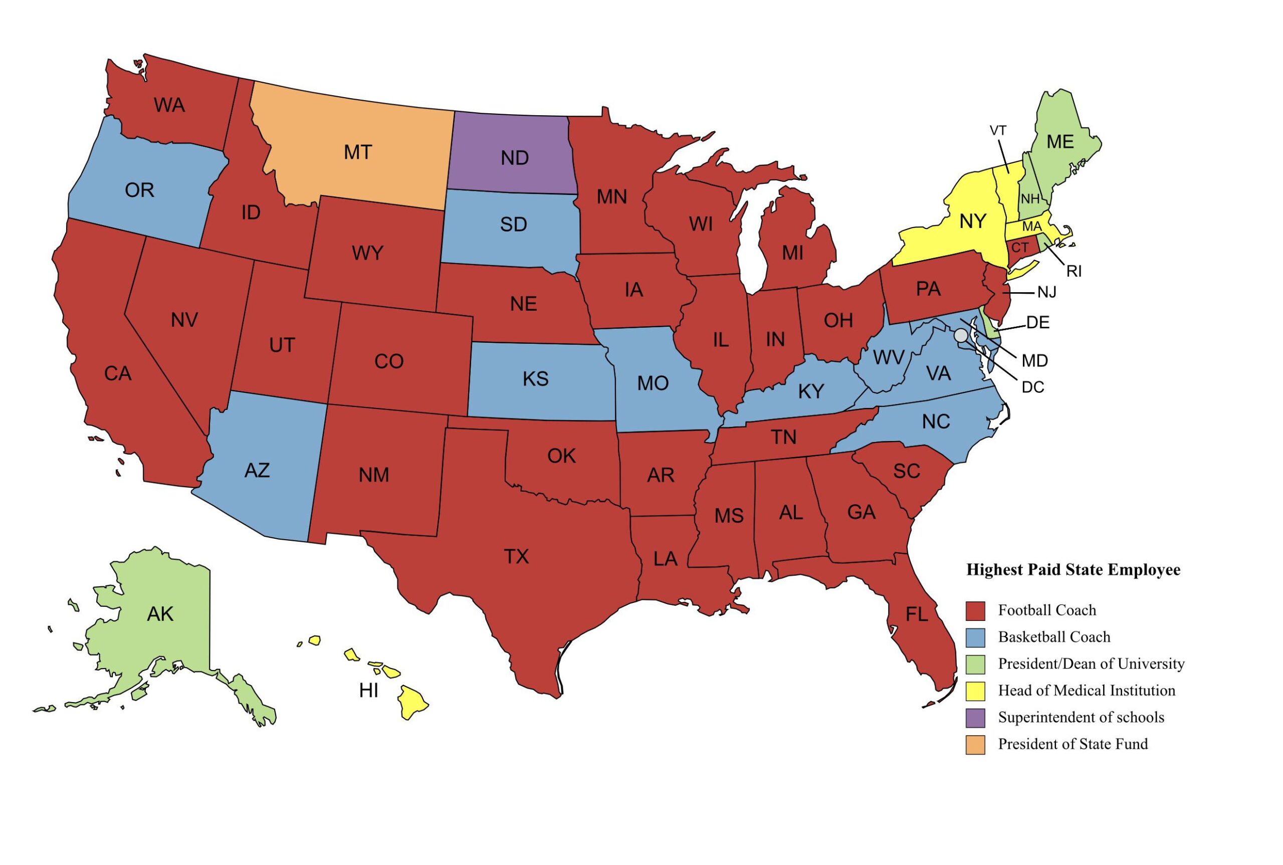 The Highest paid Job In Every U S State Vivid Maps