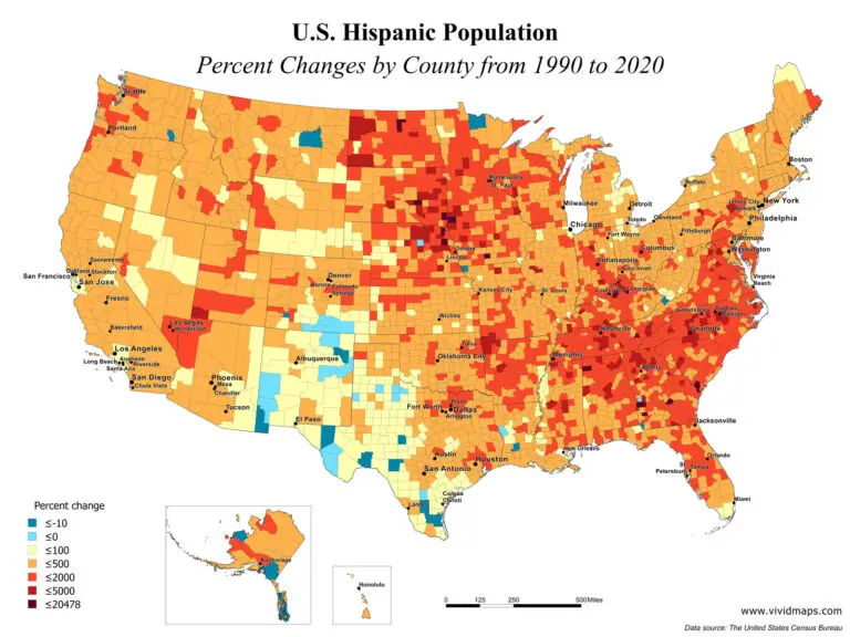 Absence of Hispanic - Vivid Maps