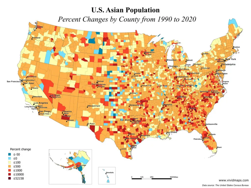 Absence of Asians - Vivid Maps