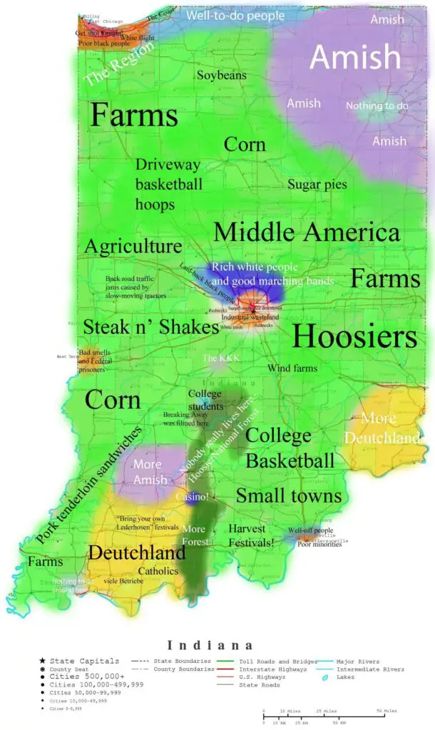 Map of Indiana stereotypes