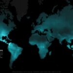 Global lightning strike density mapped