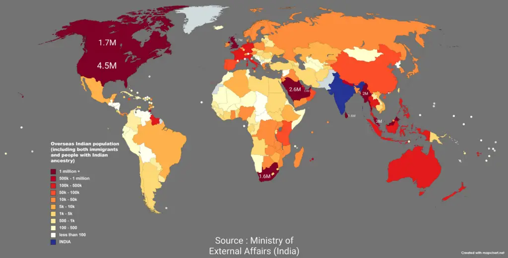 Overseas Indian population mapped