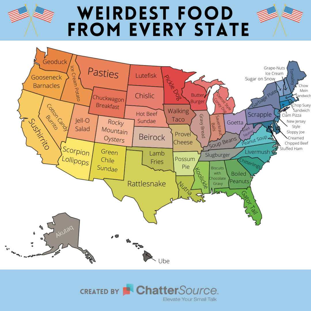 Weirdest Food From Every State Mapped Vivid Maps