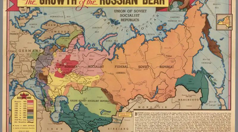 Map of the growth of the Russia