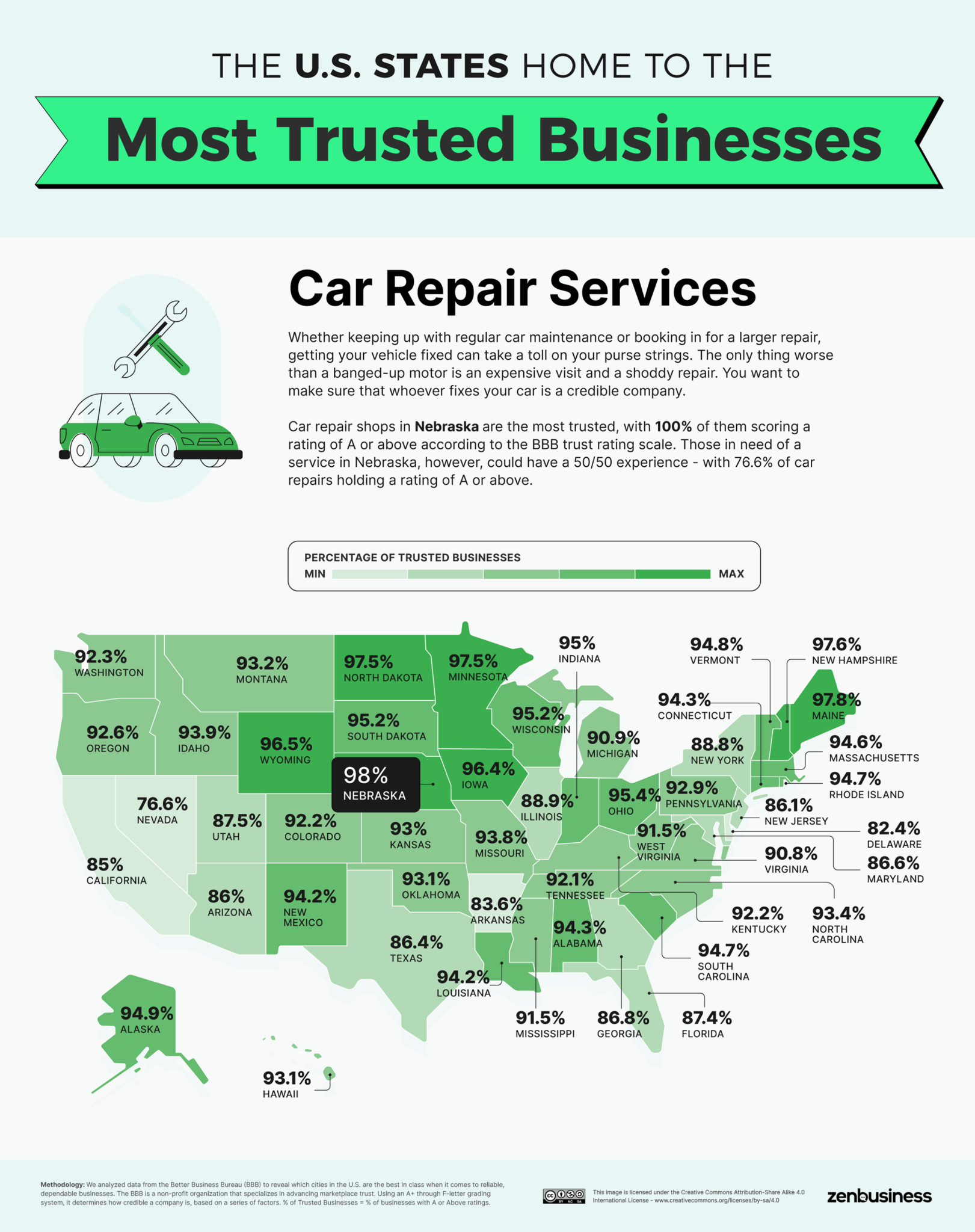 The US Cities and States Home to the Most Trusted Businesses - Vivid Maps