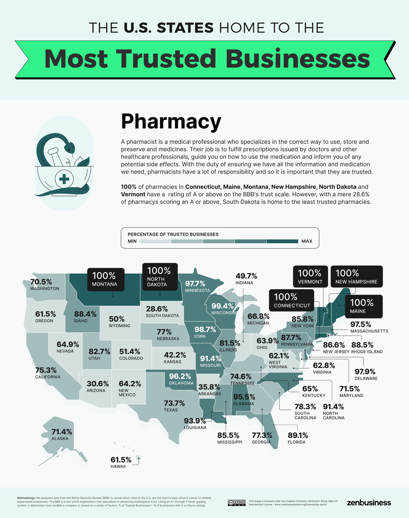 The US Cities and States Home to the Most Trusted Businesses - Vivid Maps