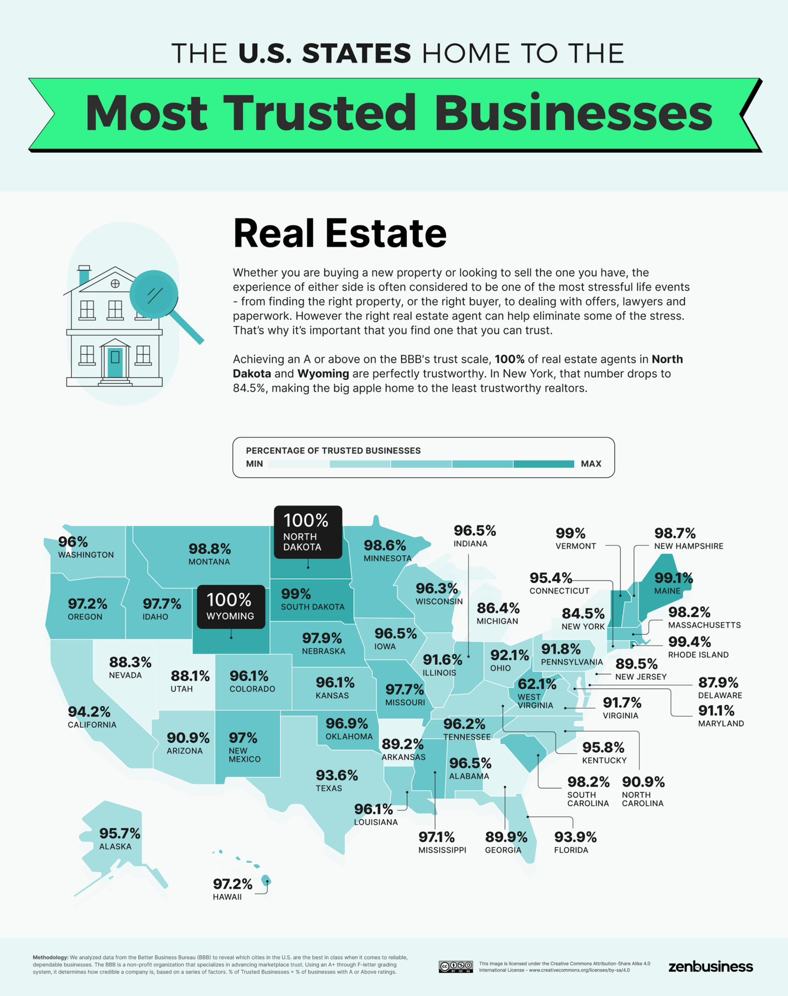 The US Cities and States Home to the Most Trusted Businesses - Vivid Maps