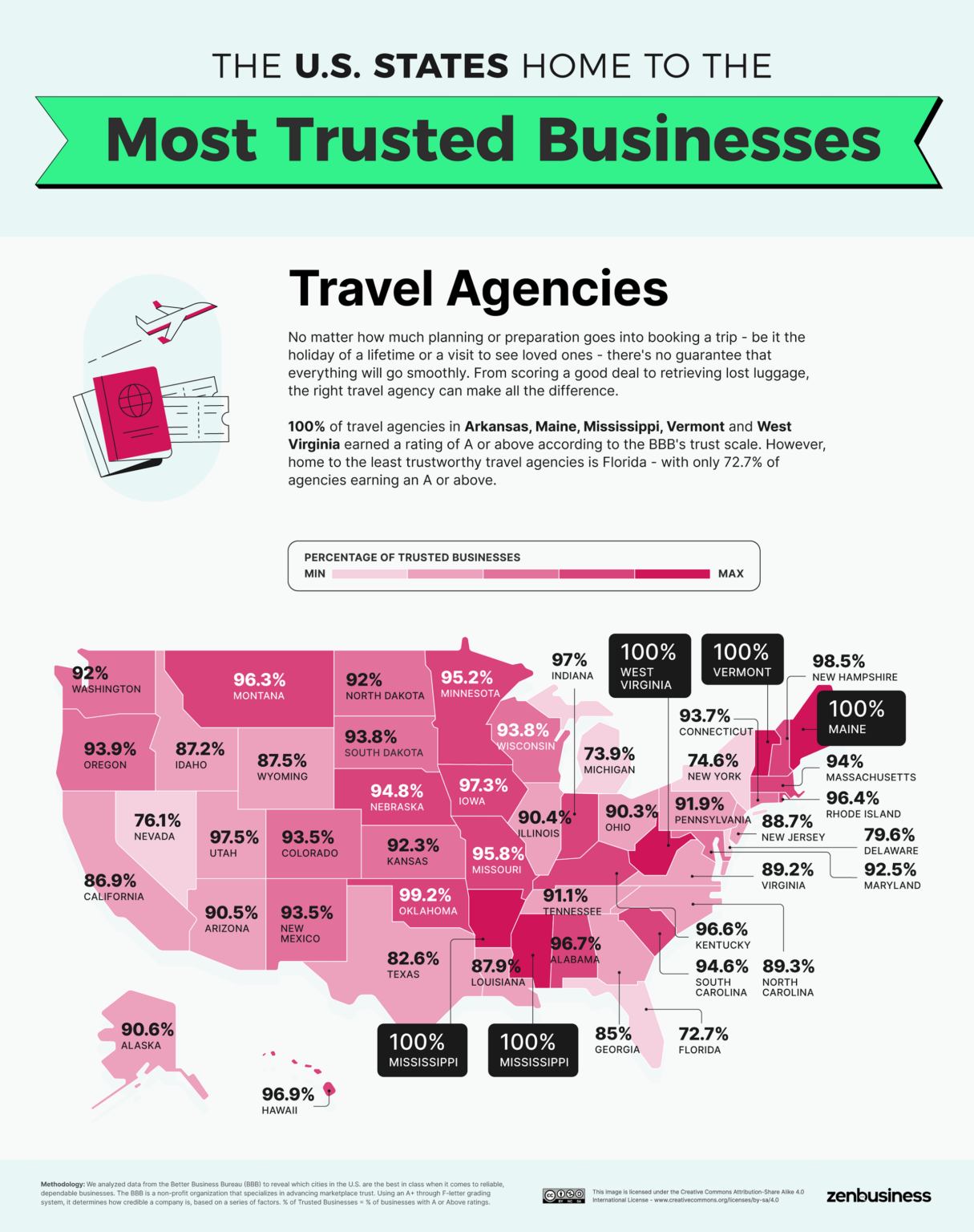 The US Cities and States Home to the Most Trusted Businesses - Vivid Maps