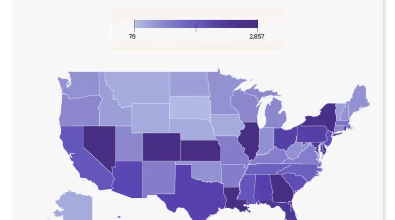 U.S states with the highest rates of identity theft