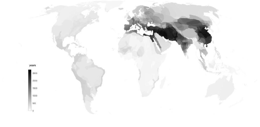 World map of imperial density