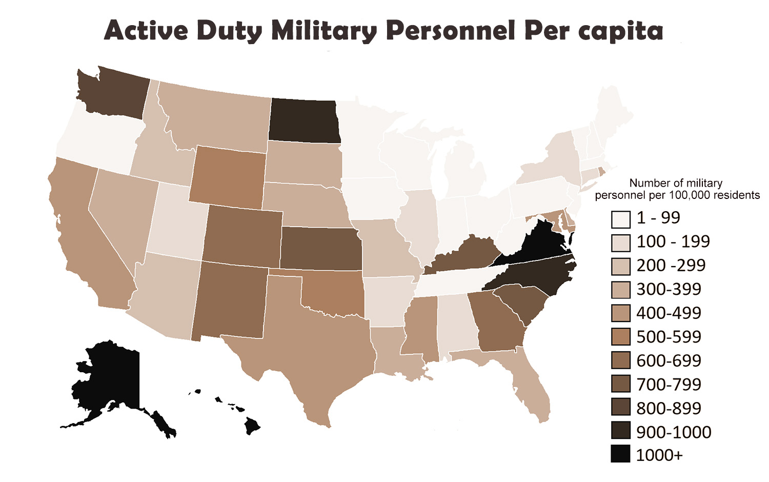 Active Duty Military Personnel In The U S Vivid Maps