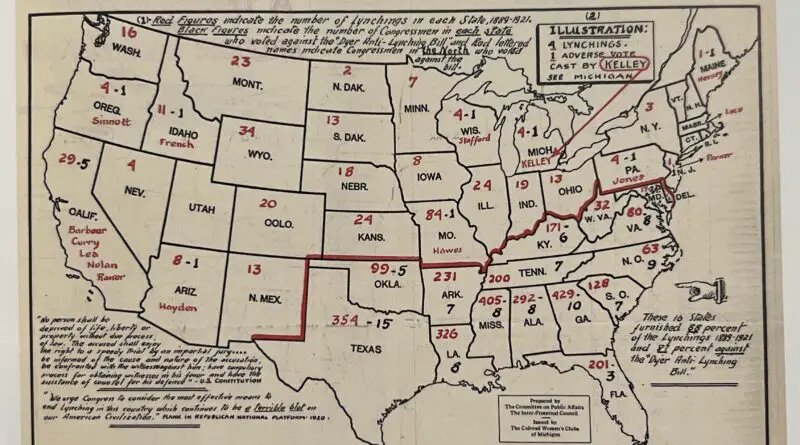 Map of lynching in America