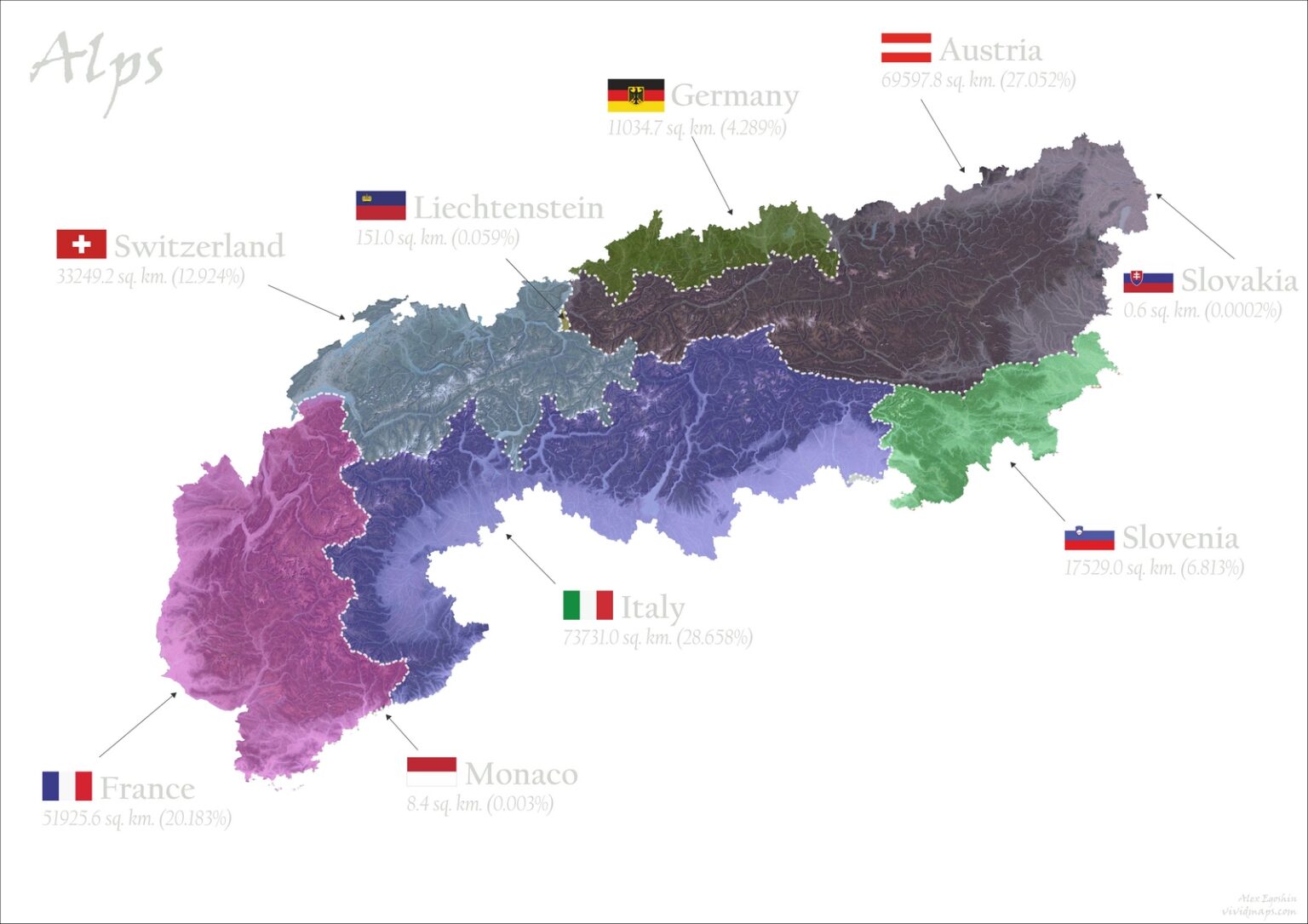 The Alps in maps - Vivid Maps