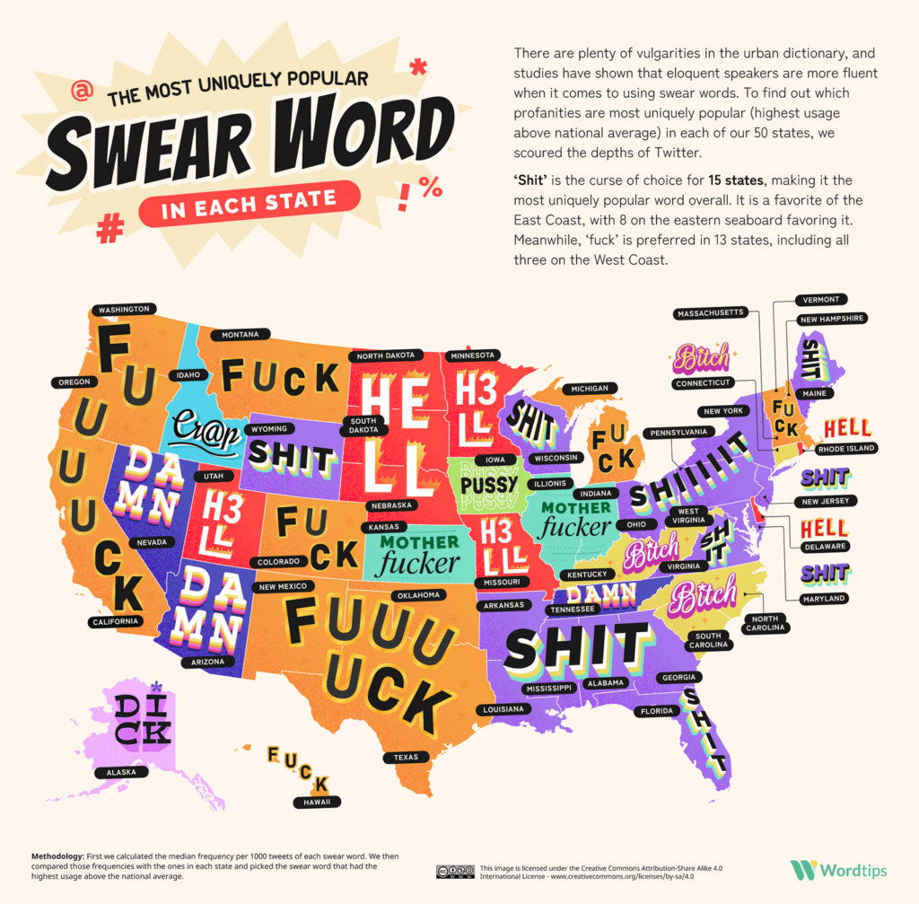 Every Us States Favorite Swear Word Vivid Maps 