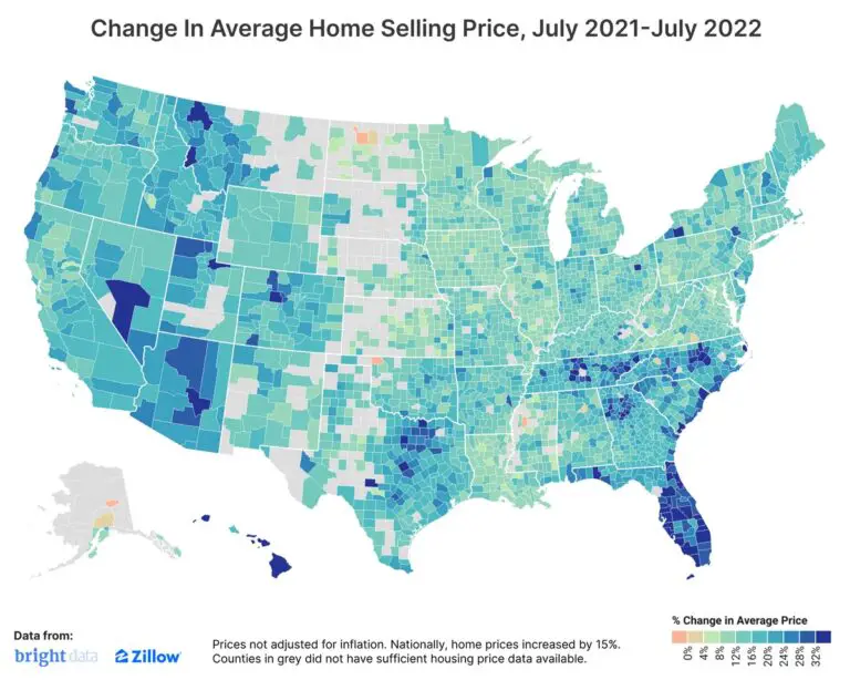 Changes In U.S. Home Prices Over The Last Year - Vivid Maps