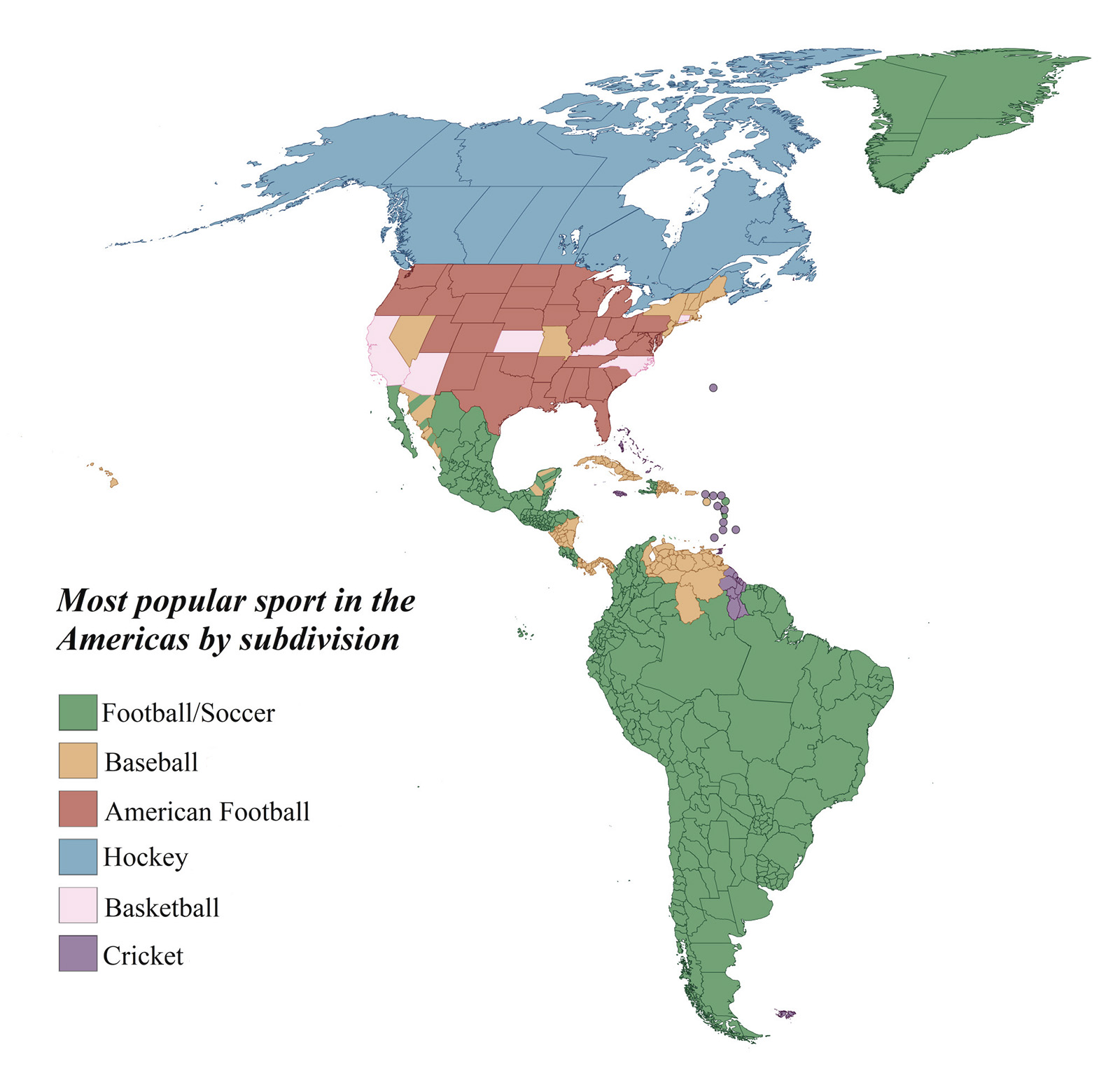 most-popular-sport-in-the-americas - Vivid Maps