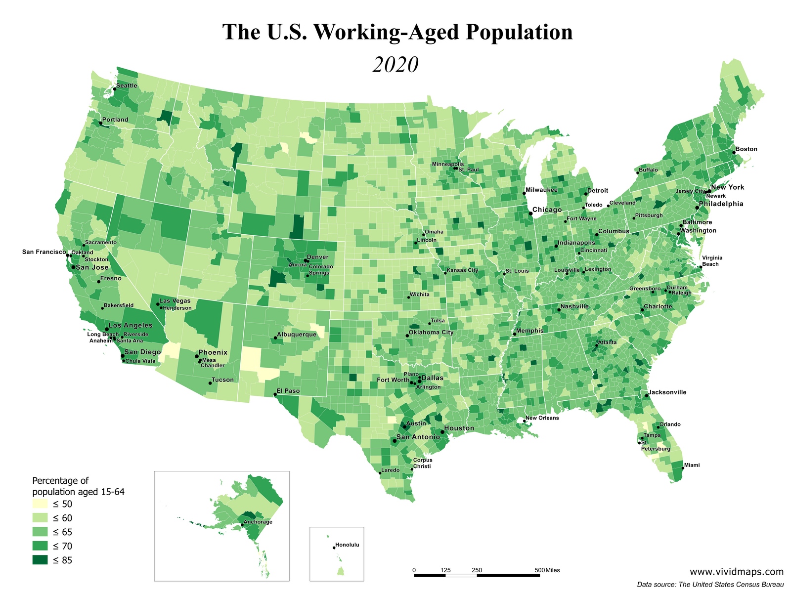 Working Age Population in the U.S. Vivid Maps