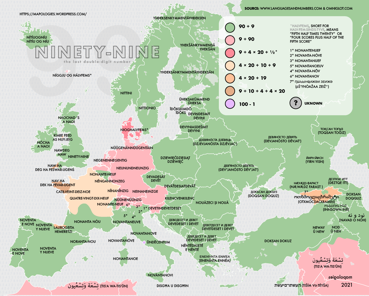 Different Counting Systems Mapped Vivid Maps