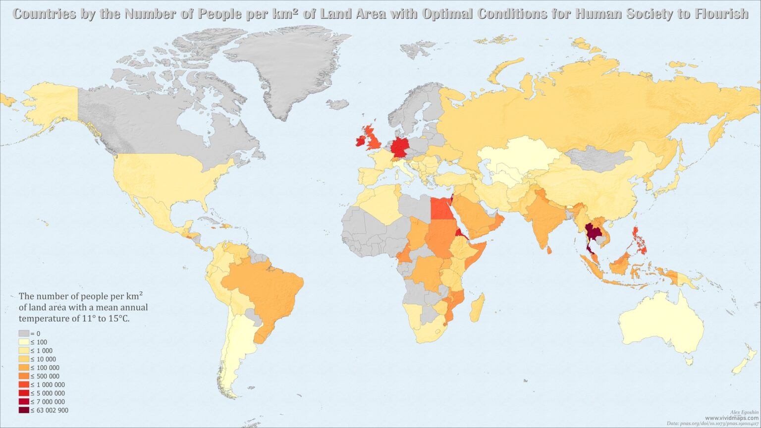 Human Climate Niche Mapped - Vivid Maps