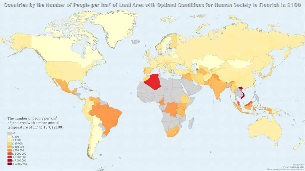 Human Climate Niche Mapped - Vivid Maps