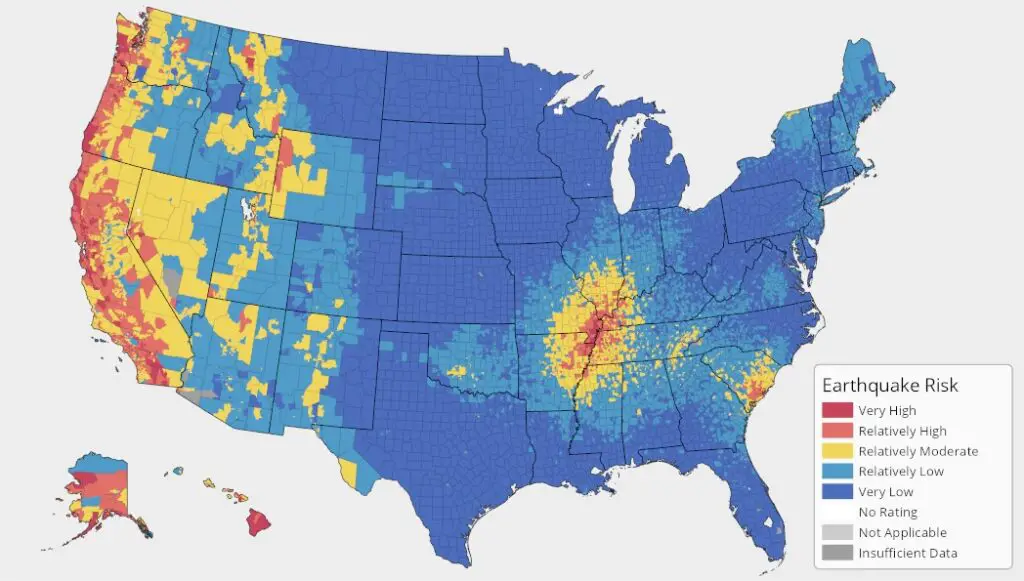 Earthquake Risk Index map