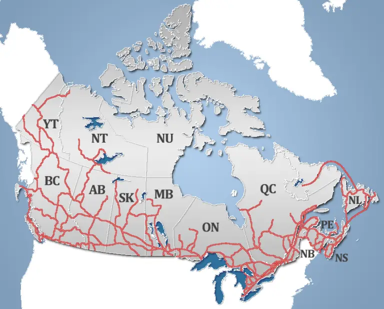 Roads And Highways In Canada Mapped Vivid Maps