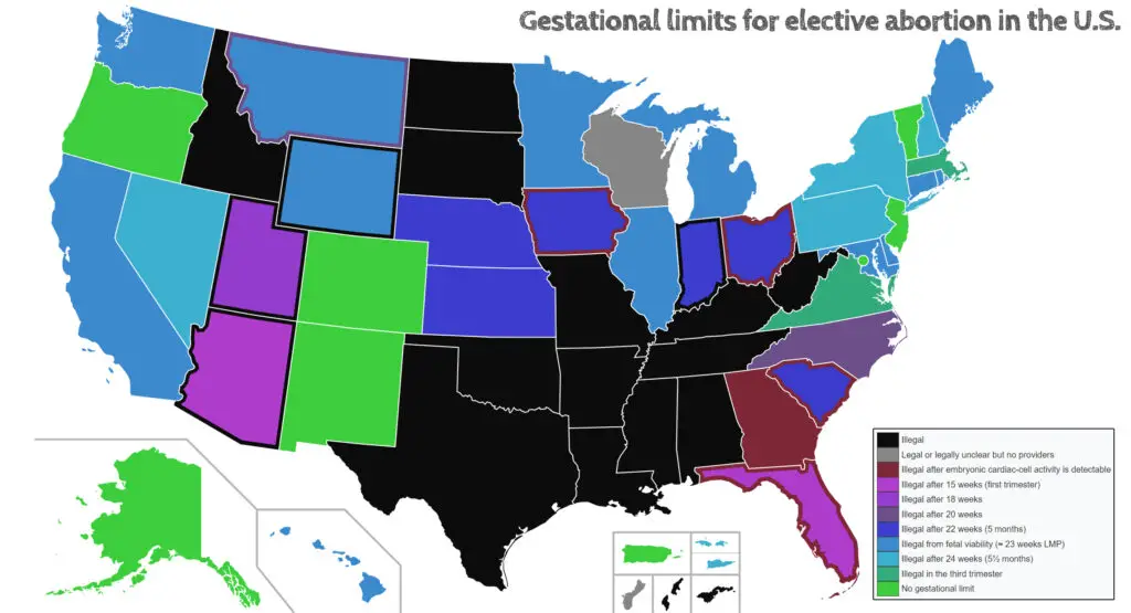 Gestational limits for elective abortion in the United States