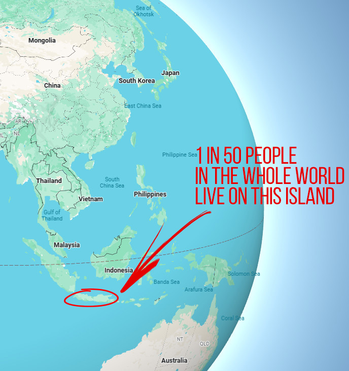 one in fifty people in the whole world lives on Java