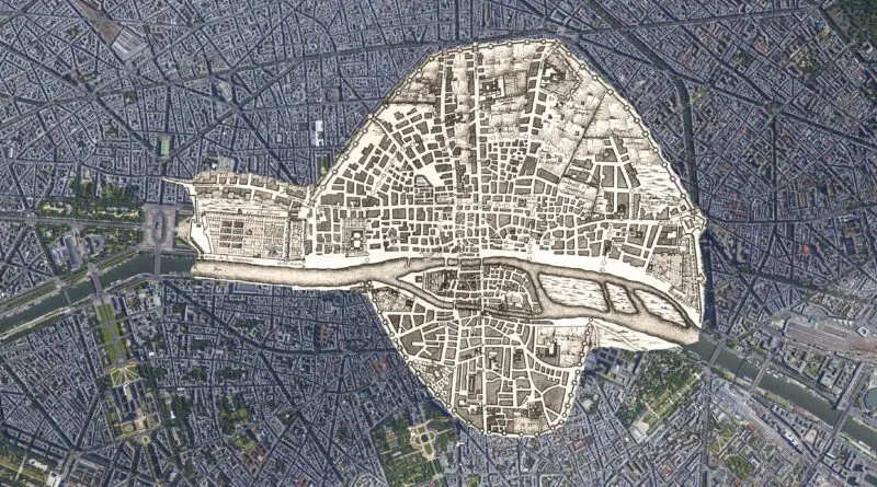 Paris in 1422 vs. modern Paris