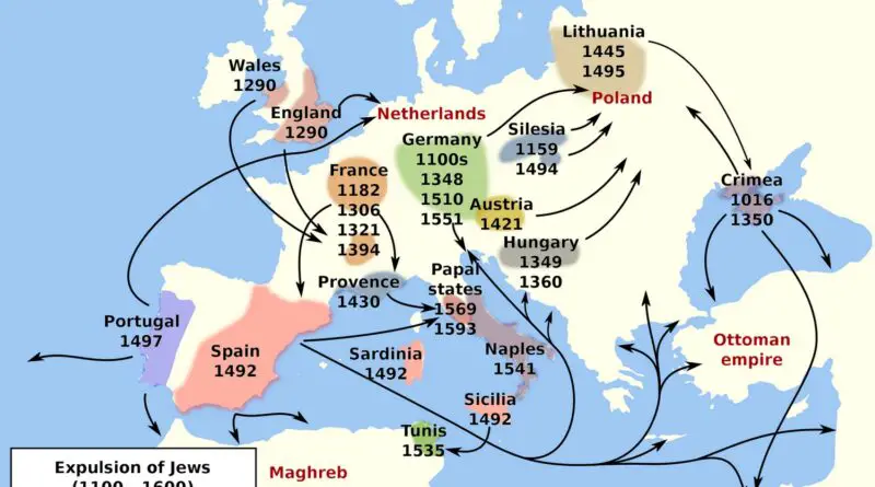 Expulsions of Jews in Europe from 1100 to 1600