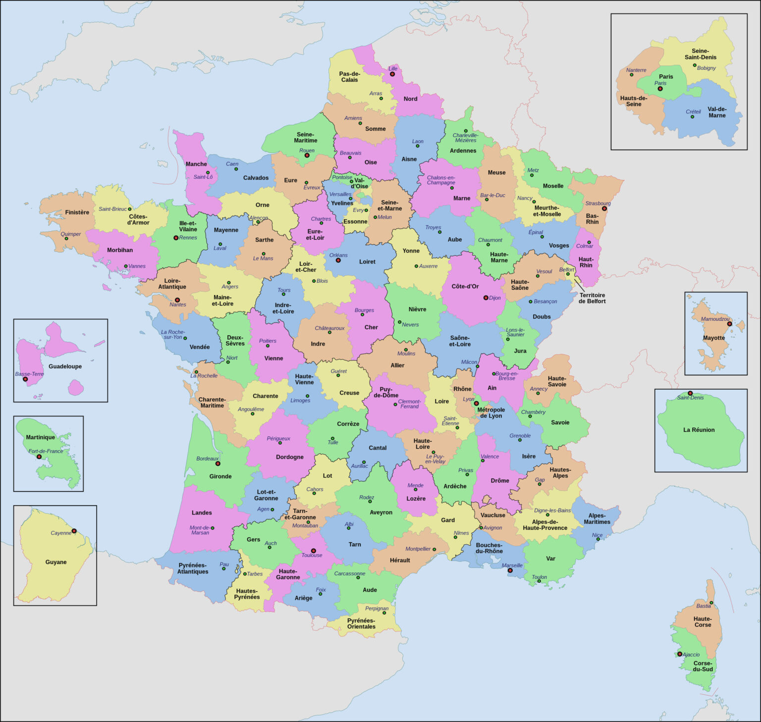 Departments of France Mapped - Vivid Maps