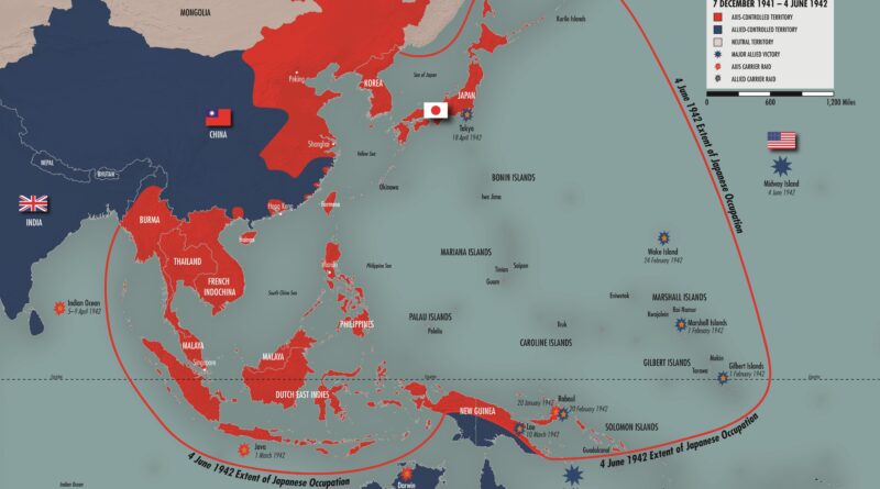 Map of the Japanese Empire at its height