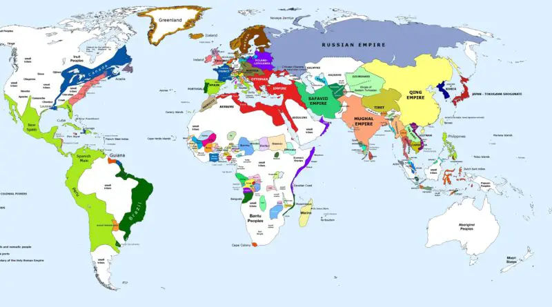 Political Map of world in 1700